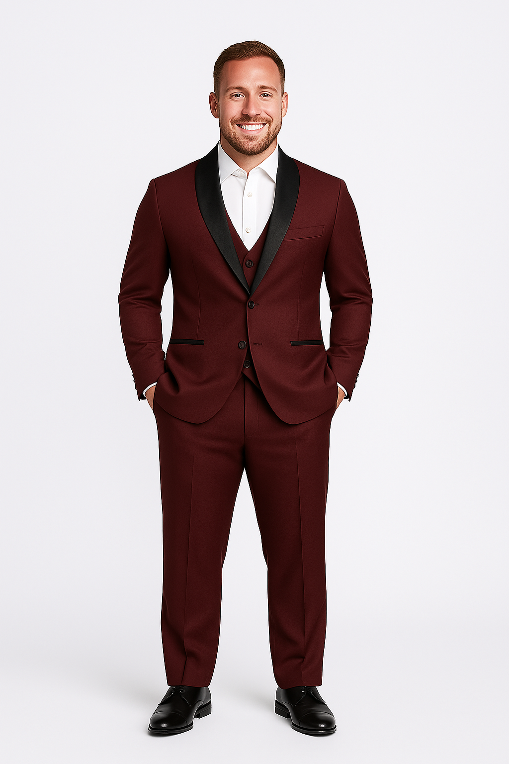 Raffael Uomo Men Tuxedo Slim fit cut Poly/Visco/Spandex 3pcs. CB-Bu