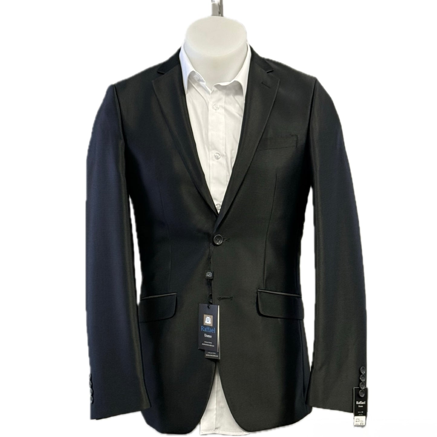 Men Suit Poly/Visco Slim Fit Charcoal 2pcs with pant #9171 (Vente Finale)