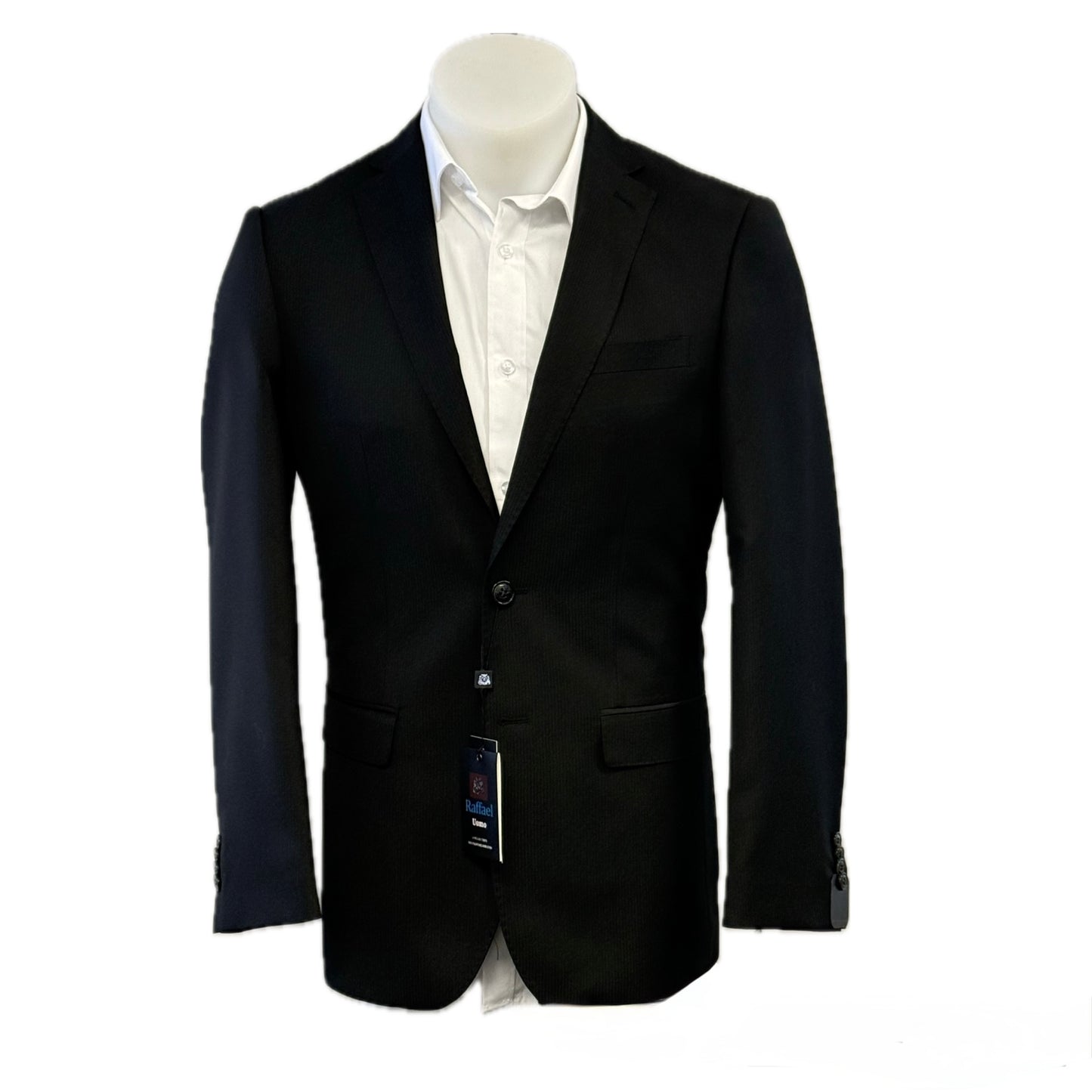 Men's Suit Poly/Visco Black ton/ton Black ton/ton 2pcs with Pant #CK100B (Vente Finale)