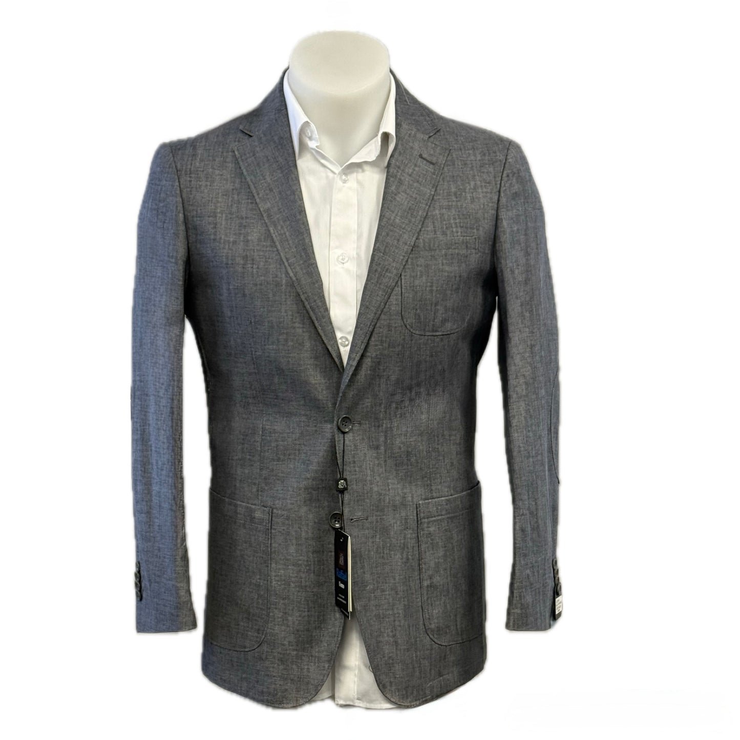 Men's Blazer Cotton/Linen Grey Patch pocket Casual Wear #Blz-Lin110Gr (Vente Finale)