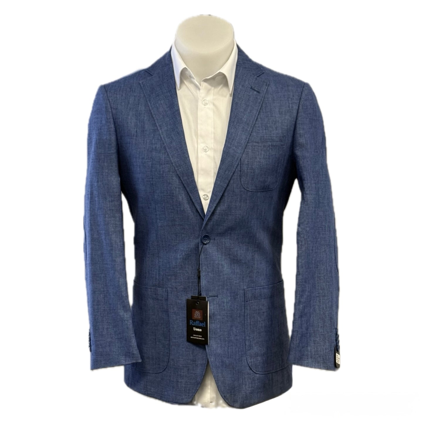 Men's Blazer Poly/Linen Blue Patch pocket Casual Wear #Blz-Lin100B (Vente Finale)