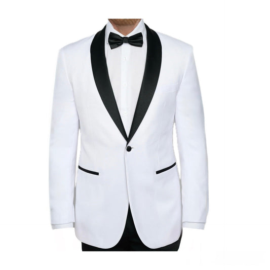 White Men Tuxedo and Suit Slim fit cut Poly/Visco/Spandex 2pcs.