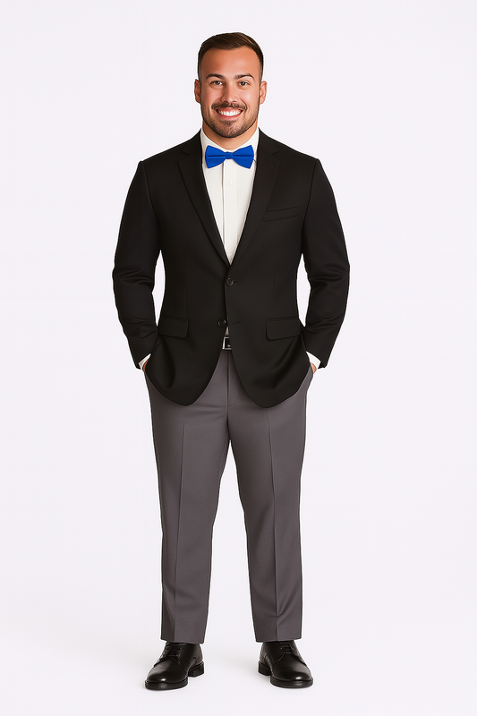 Men's Suit Poly/Visco Black ton/ton Black ton/ton 2pcs with Pant #CK100B (Vente Finale)