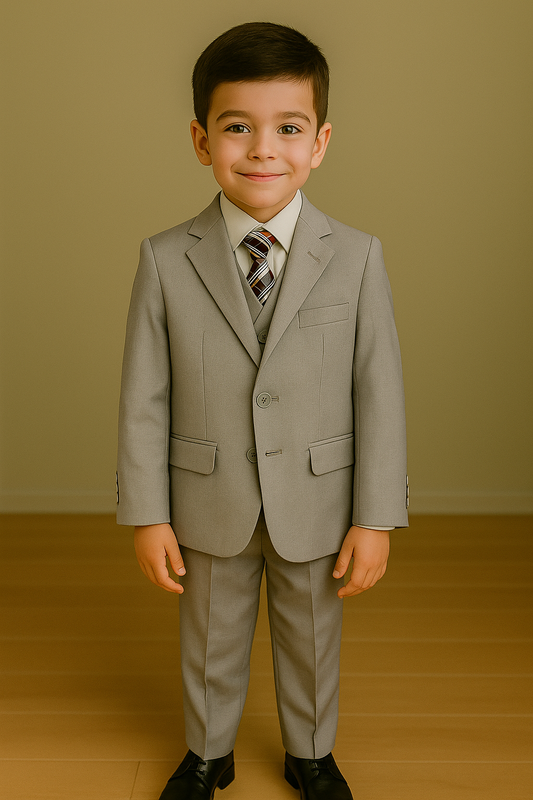 Boy Suit Poly/Visco Grey 2 Pcs Jacket & Pant #ST-2069B-L.G (Vente Finale)