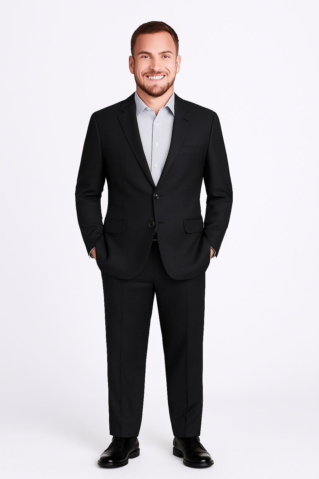 Men Suit Poly/Visco Slim Fit Charcoal 2pcs with pant #9171 (Vente Finale)