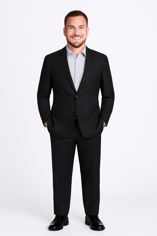 Men Suit Poly/Visco Slim Fit Charcoal 2pcs with pant #9171 (Vente Finale)