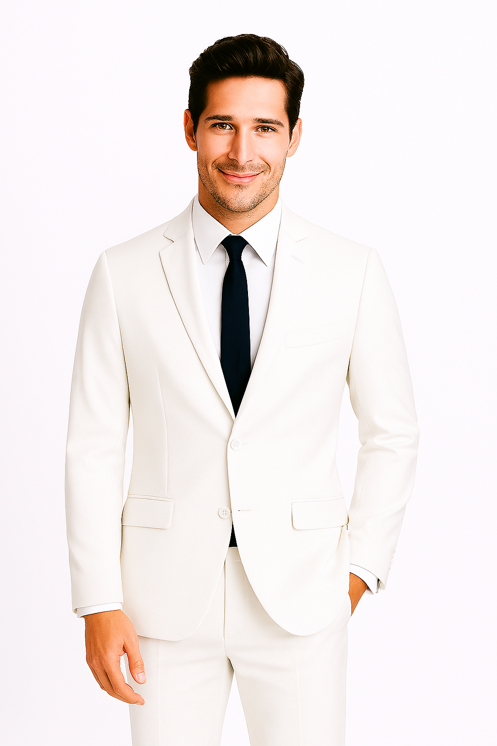 Blazer White Men Tuxedo and Suit Slim fit cut Poly/Visco/Spandex