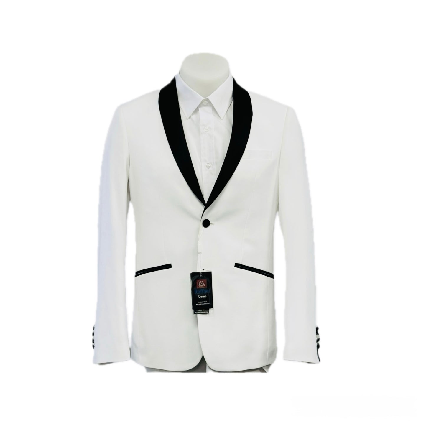 Blazer White Men Tuxedo and Suit Slim fit cut Poly/Visco/Spandex