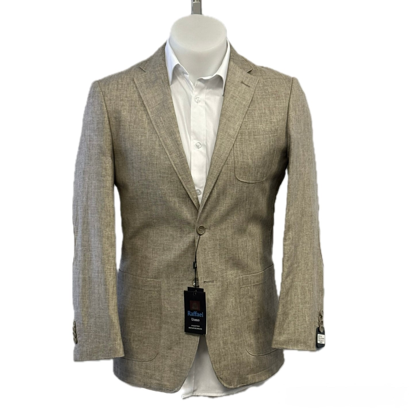 Men's Blazer Cotton/Linen Beige  Patch pocket Casual Wear #Blz-Lin100T (Vente Finale)