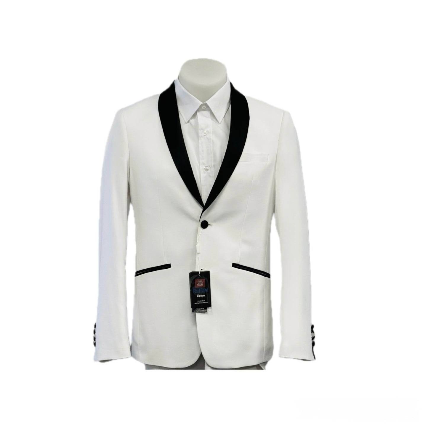 Blazer White Men Tuxedo and Suit Slim fit cut Poly/Visco/Spandex