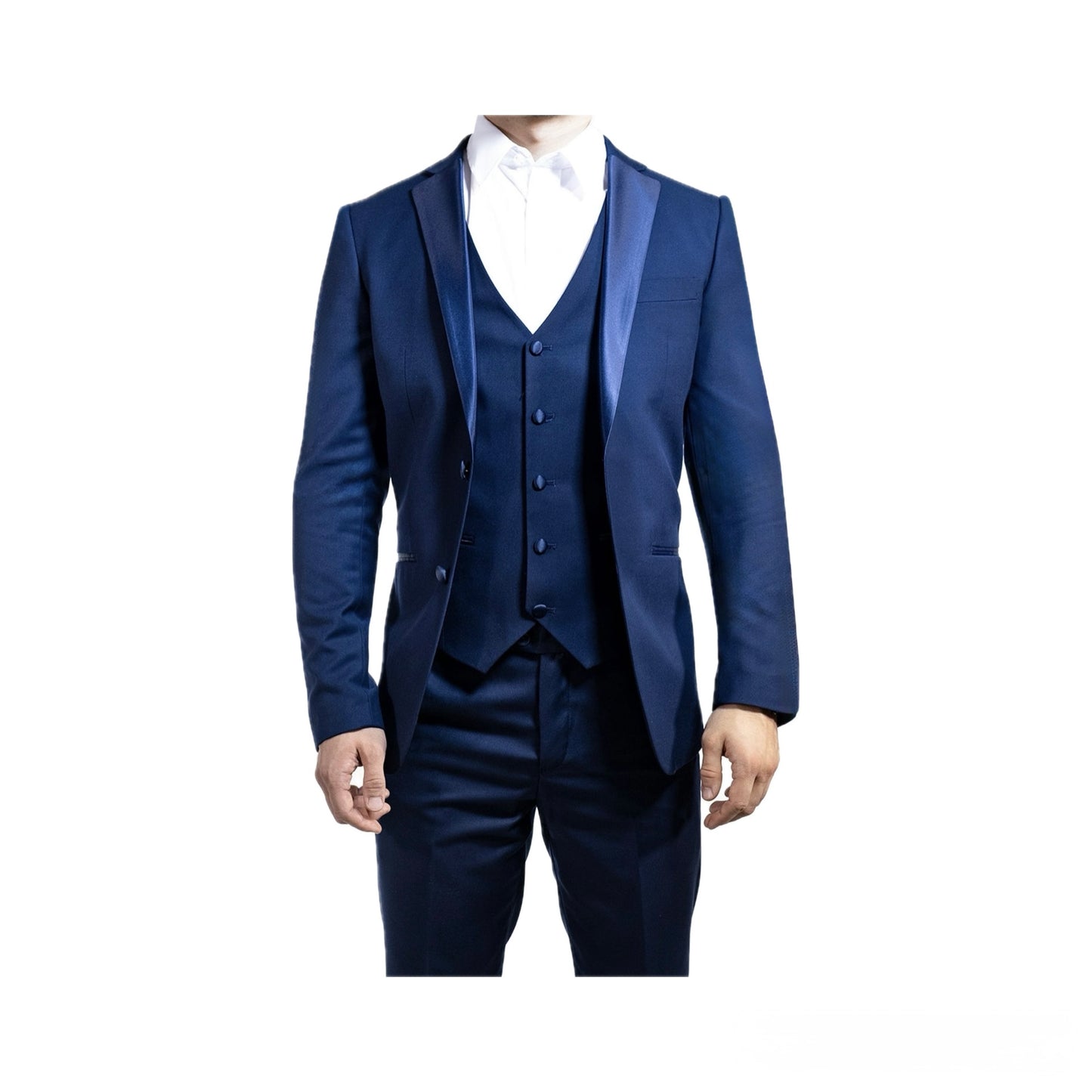 Raffael Uomo Men Tuxedo Slim fit cut Poly/Visco/Spandex 3pcs. CB-Bu