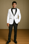 Raffael Uomo Men Tuxedo and Suit Slim fit cut White Poly/Visco/Spandex 2pcs.