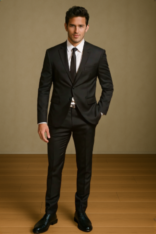 Raffael Uomo Men Suit Slim fit cut POly/Visco/Spandex 3pcs. BNCG